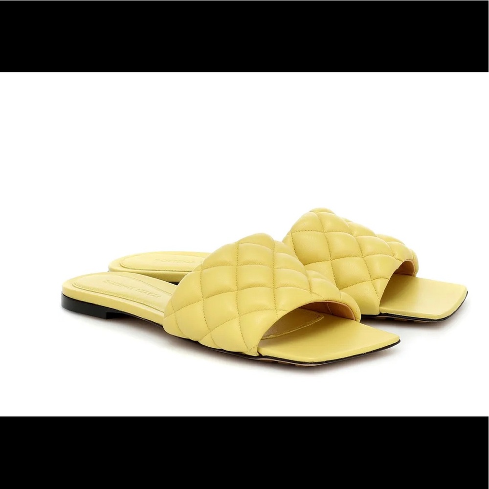 Bottega Veneta Nappa Padded Flat Sandals ( Color - “PEAR”).